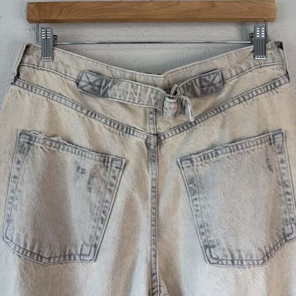 BDG Urban Outfitters Acid Wash Logan Buckle Barrel Baggy Jeans Womens W30 - Picture 5 of 13